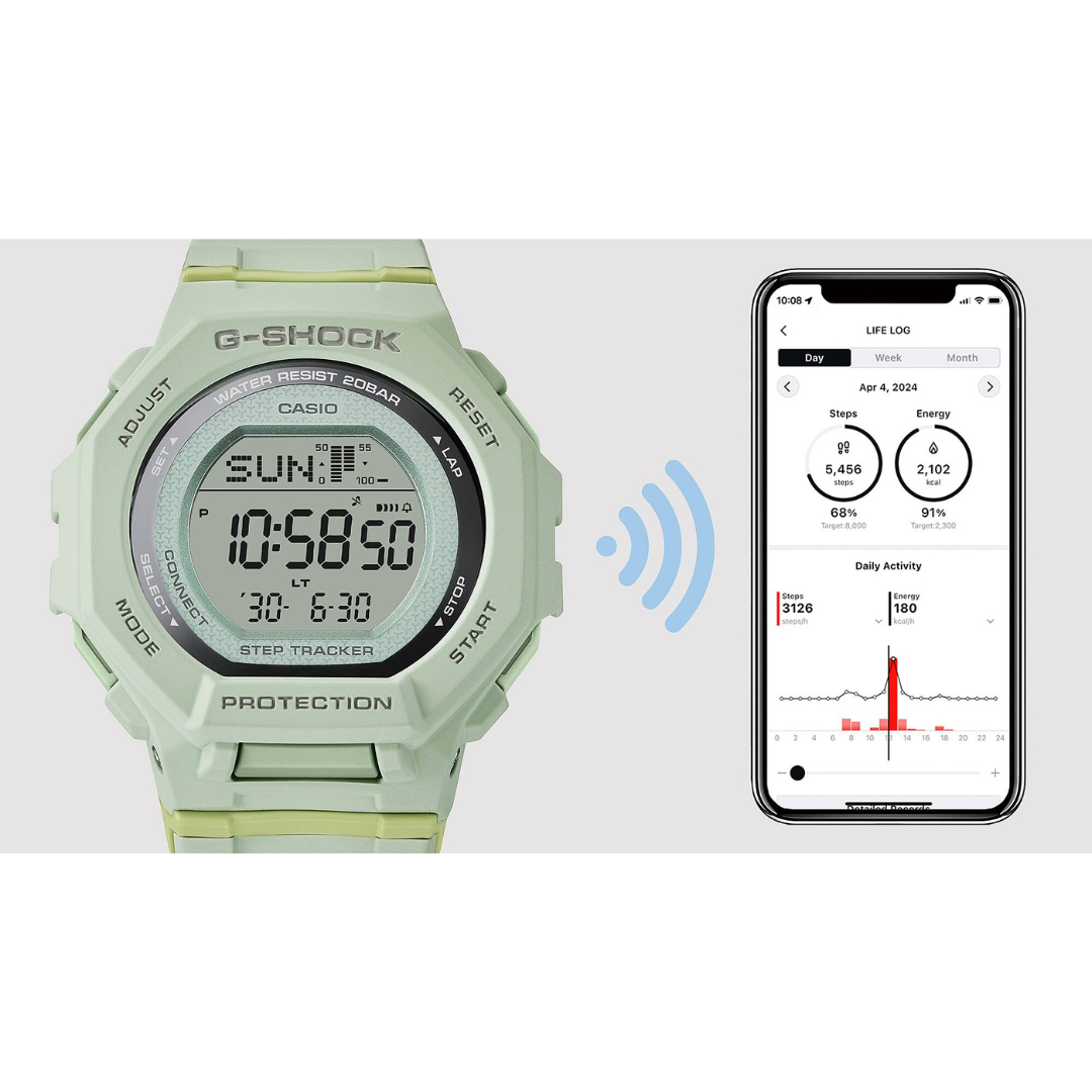 Reloj Digital Sport Bluetooth Verde de Mujer