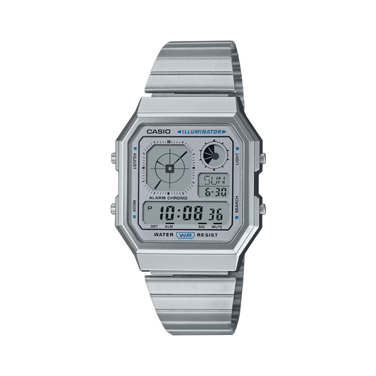 Reloj Digital Vintage Plateado Unisex