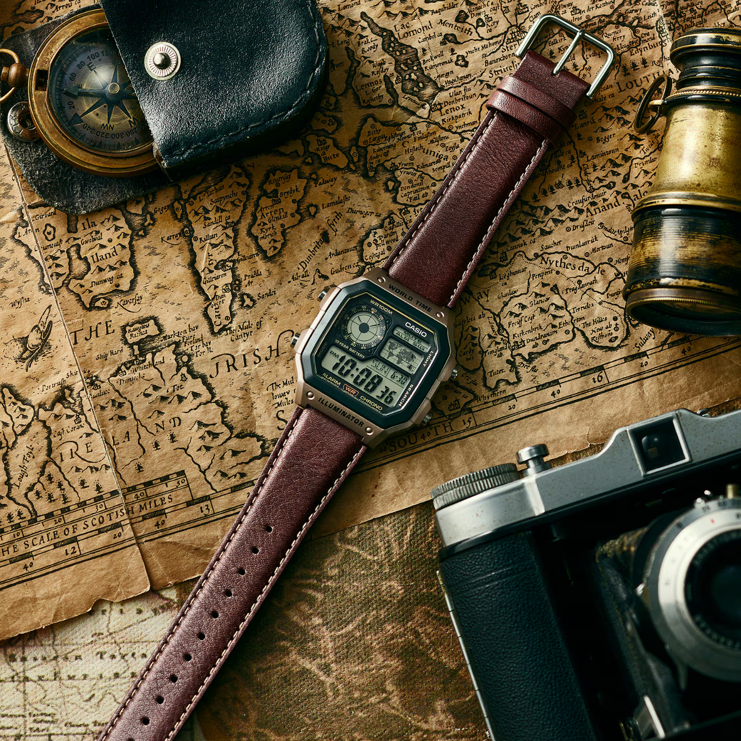 Reloj Digital Deportivo Chocolate de Hombre