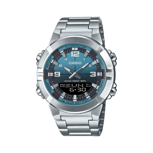Reloj Análogo Digital Sport Plateado de Hombre