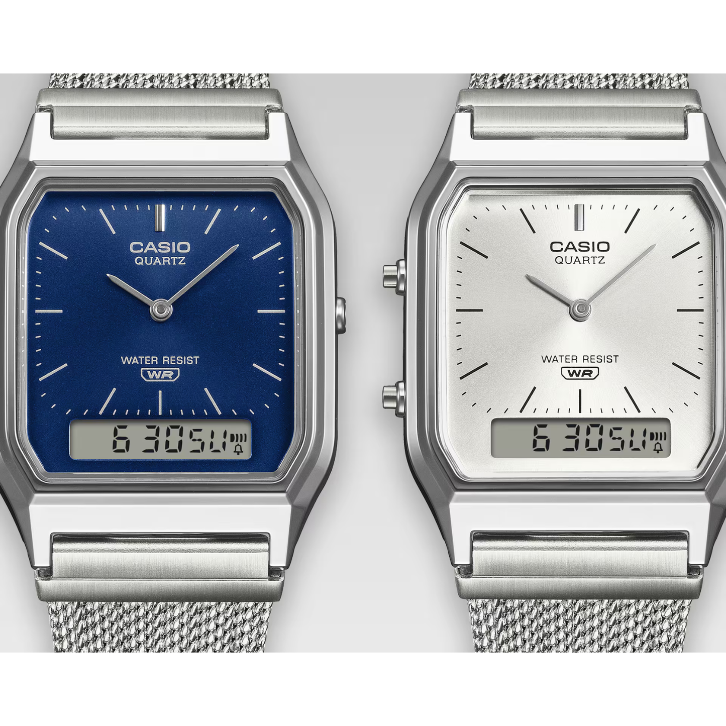 Reloj Análogo Digital Vintage Plateado de Hombre