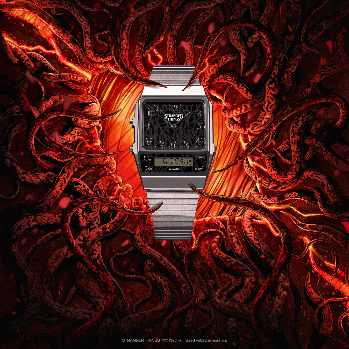 Reloj Análogo Digital Vintage Unisex Edición Stranger Things Edgy Collection