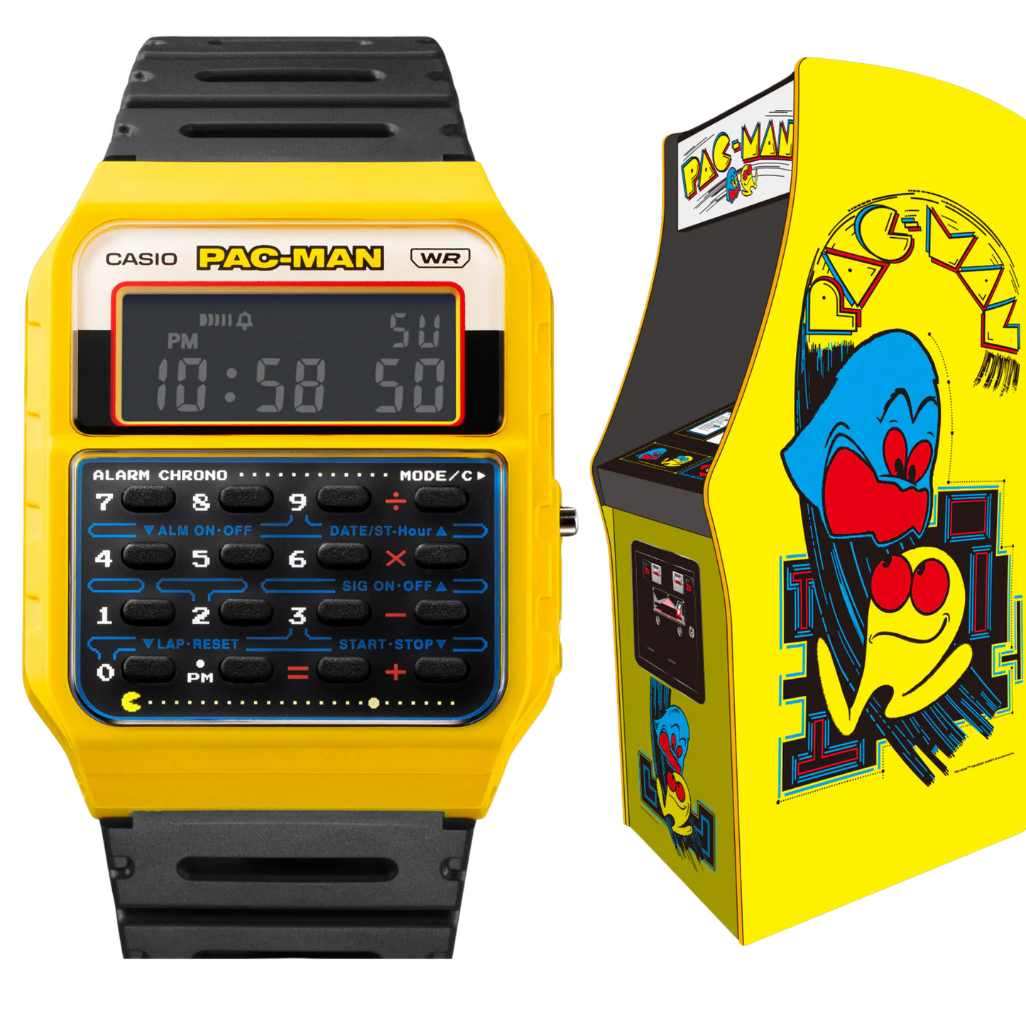 Reloj Digital Vintage PAC-MAN Juvenil Amarillo de Hombre