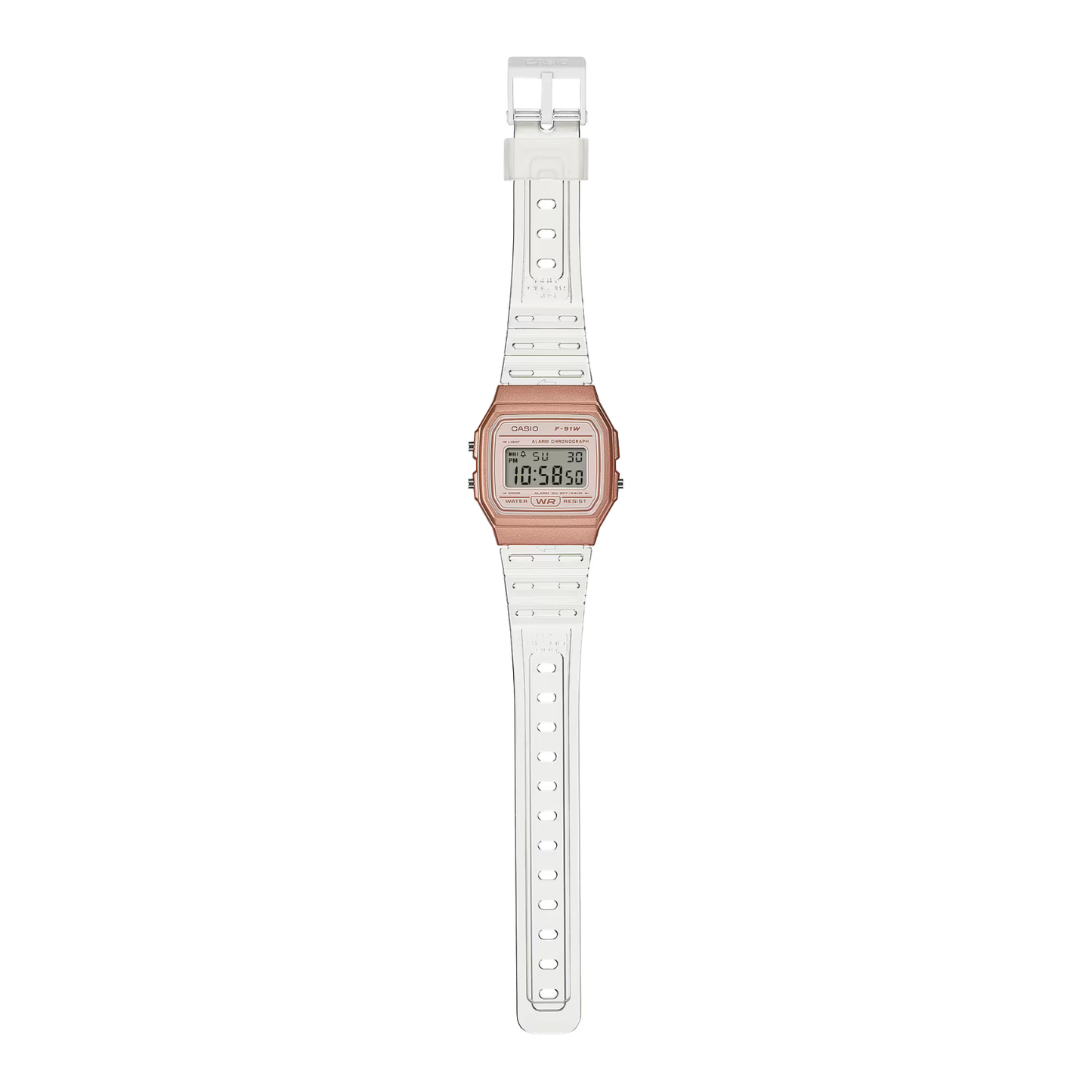 Reloj Digital Casual Oro Rosa Transparente de Mujer
