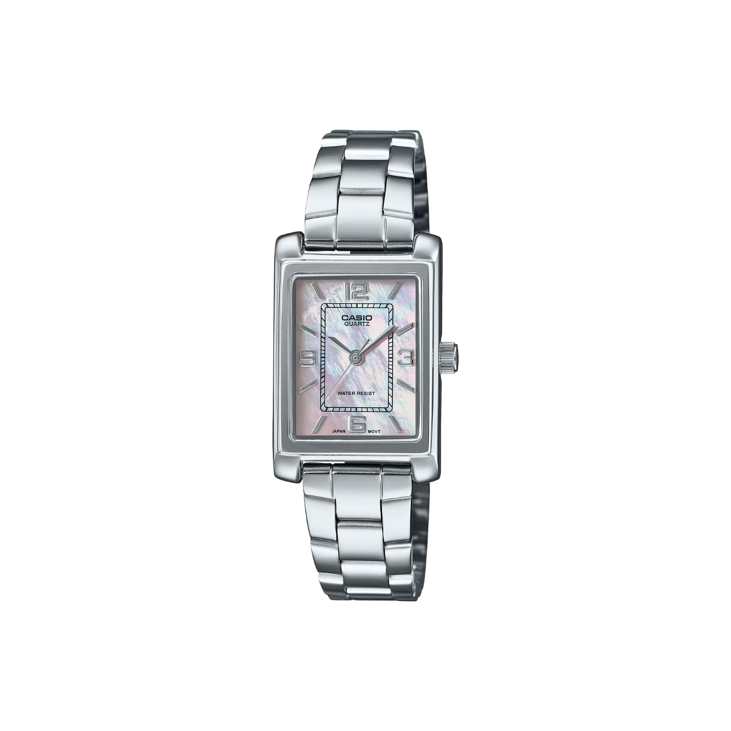 Reloj Análogo Clásico Plateado de Mujer