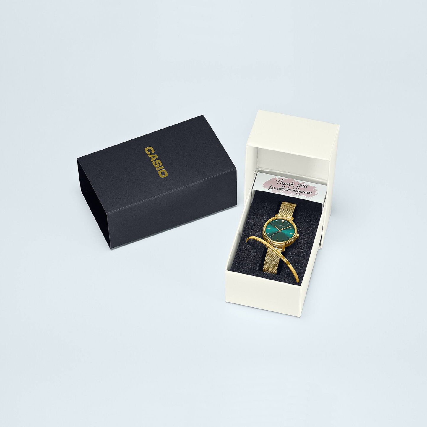 Reloj Análogo Clásico Dorado de Mujer en Set