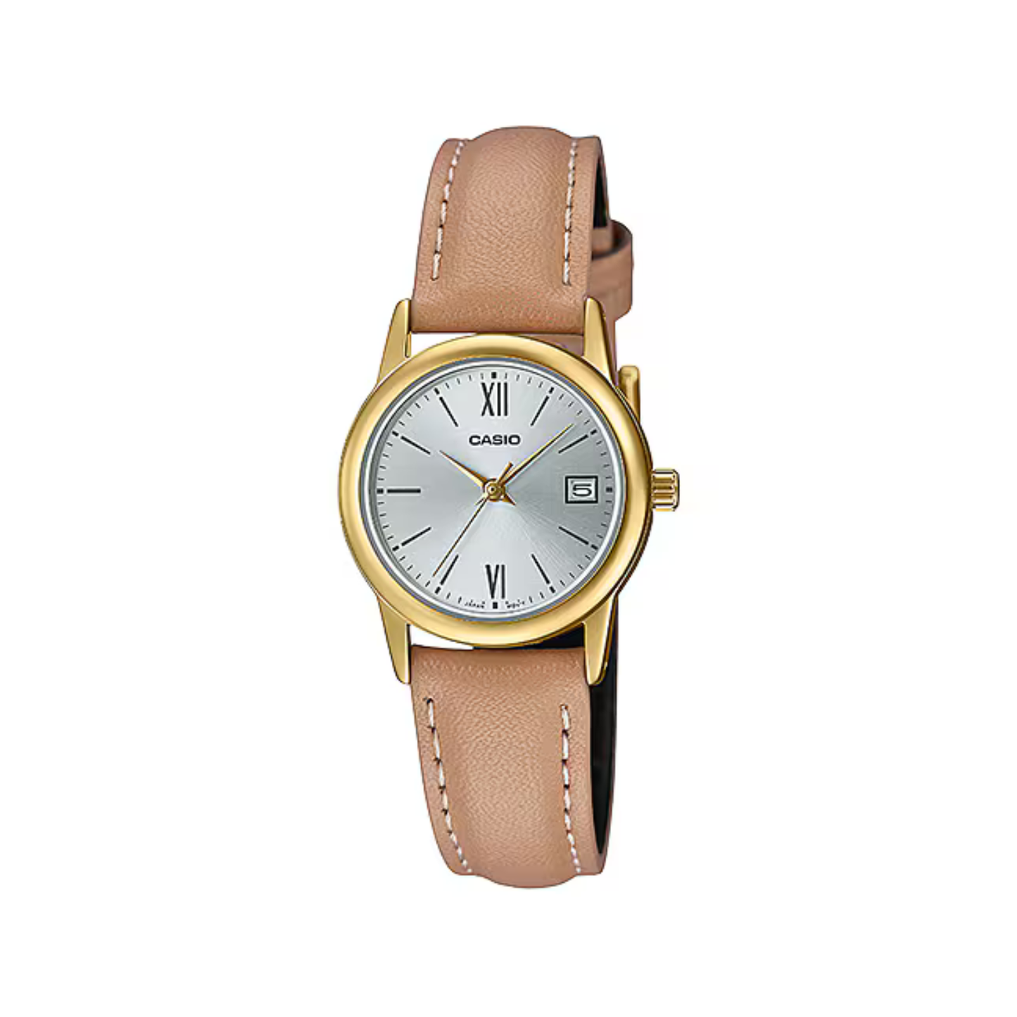 Reloj Análogo Clásico Dorado de Mujer