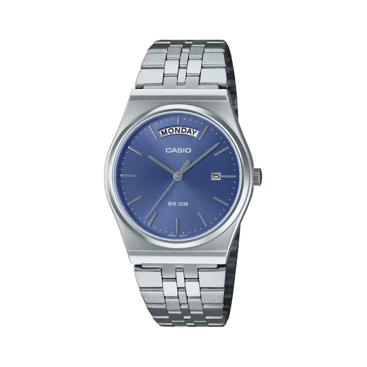 Reloj Análogo Clásico Plateado de Hombre