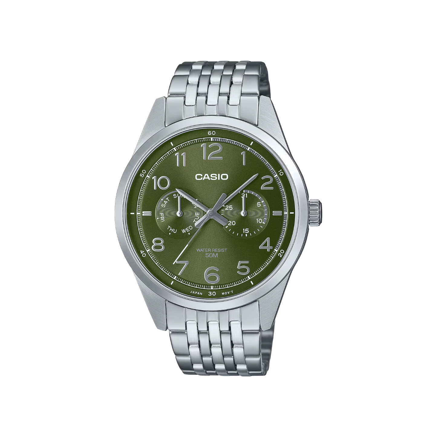 Reloj Análogo Casual Plateado de Hombre