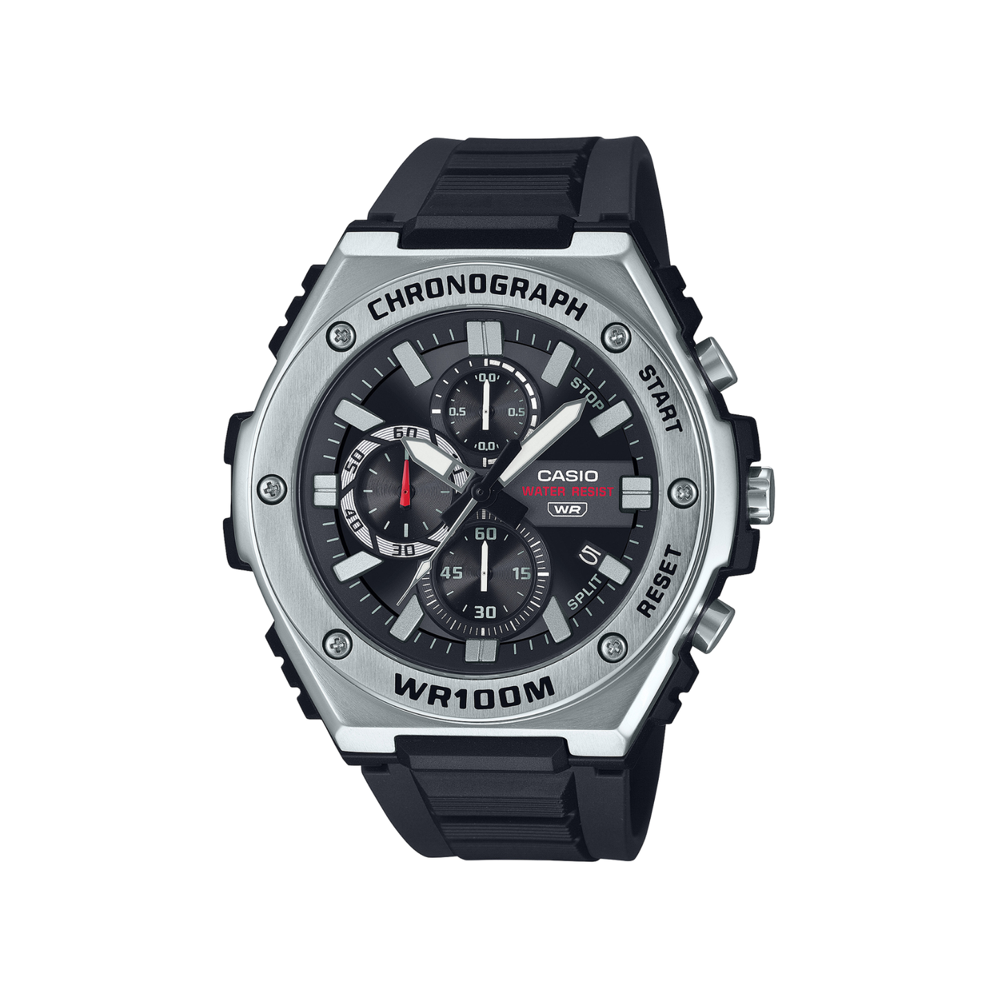 Reloj Análogo Deportivo Plateado de Hombre