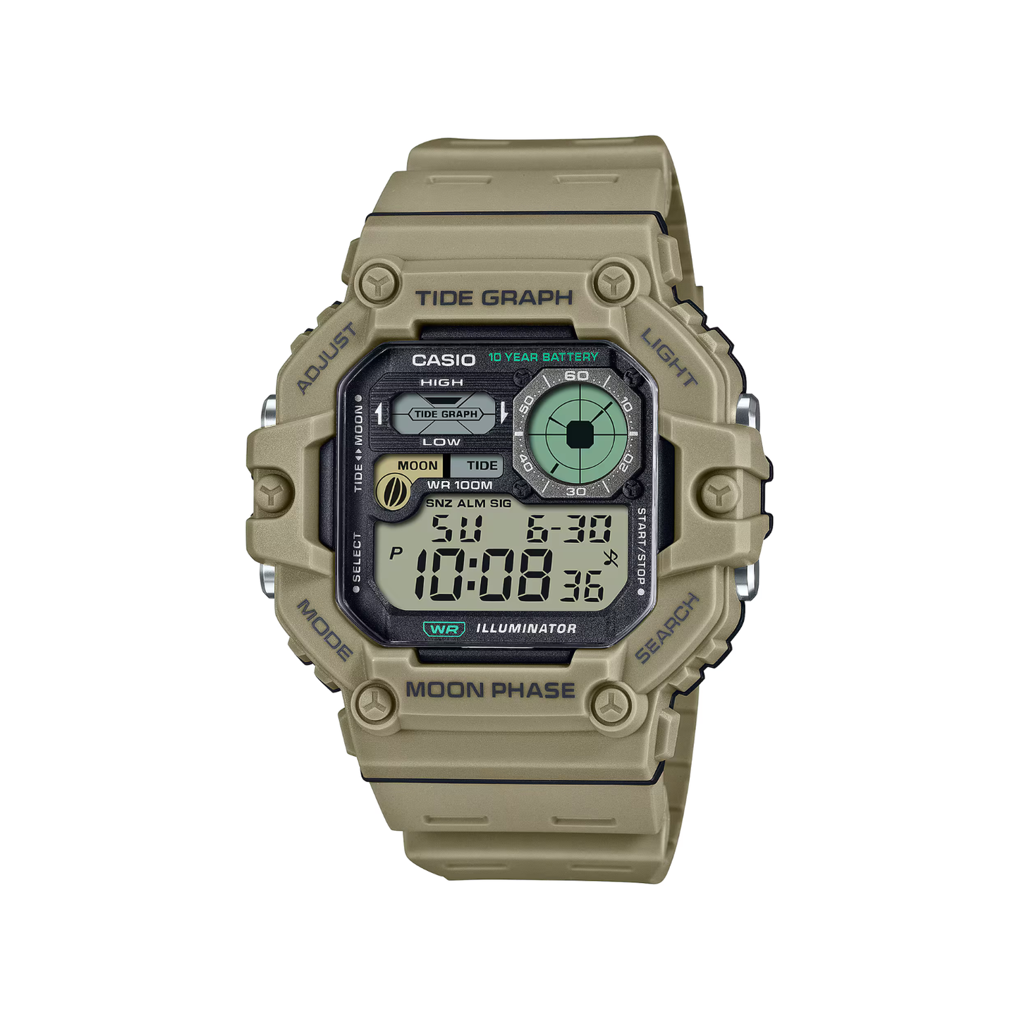 Reloj Digital Deportivo Crema de Hombre