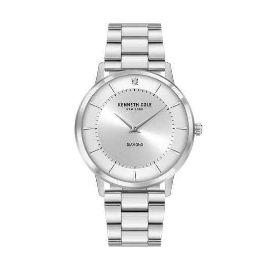 Reloj Análogo Diamond Luxury Plateado de Hombre