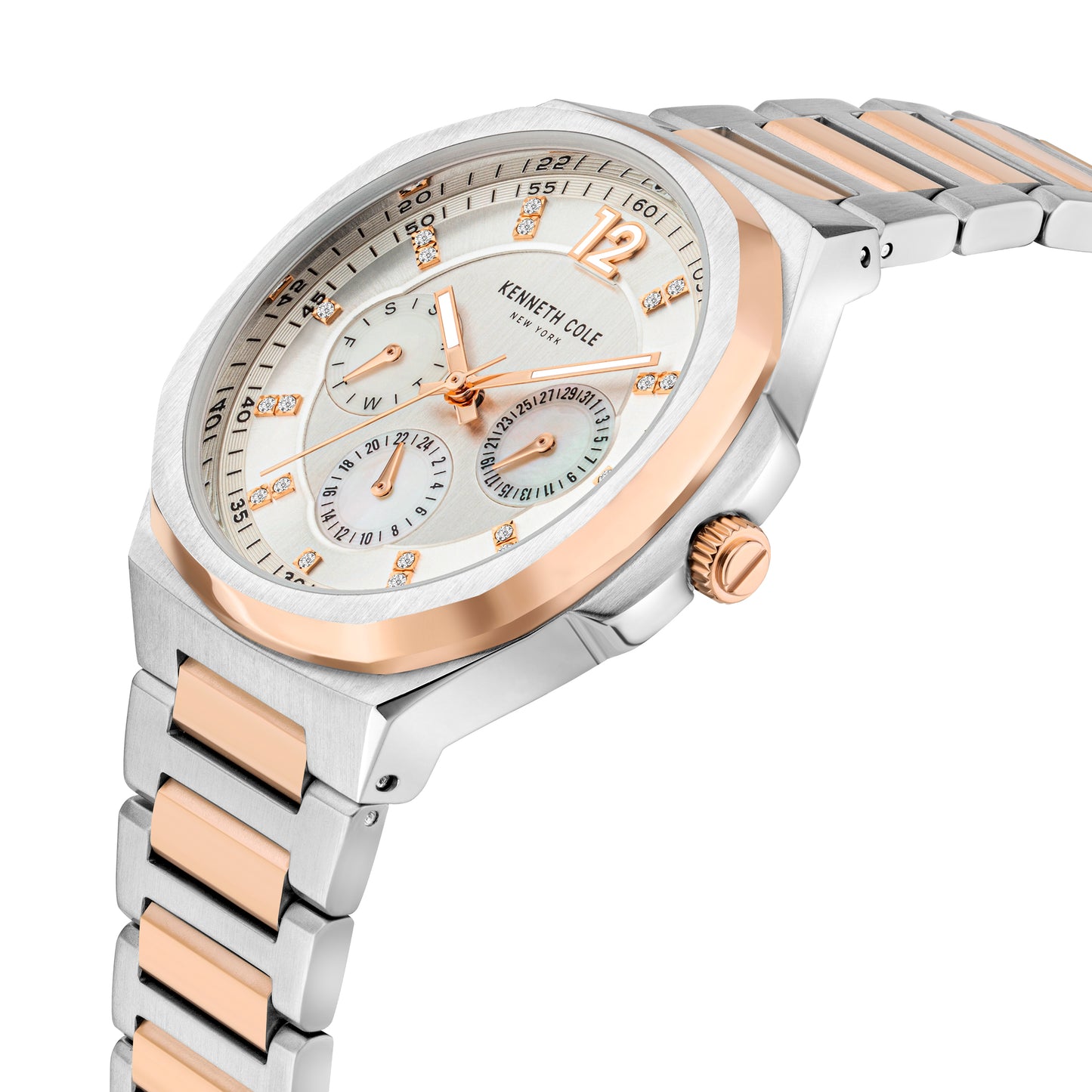 Reloj Análogo Multifunción Ejecutivo Plateado de Mujer