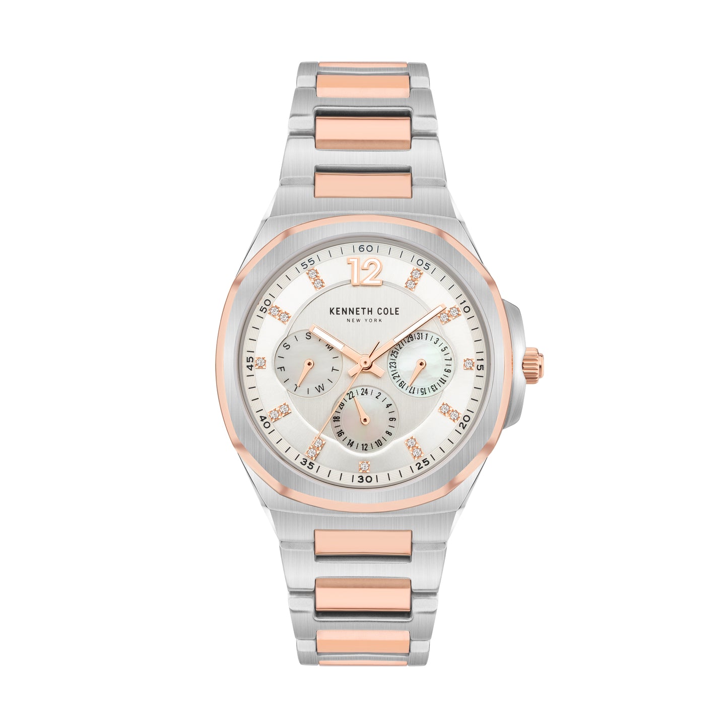 Reloj Análogo Multifunción Ejecutivo Plateado de Mujer