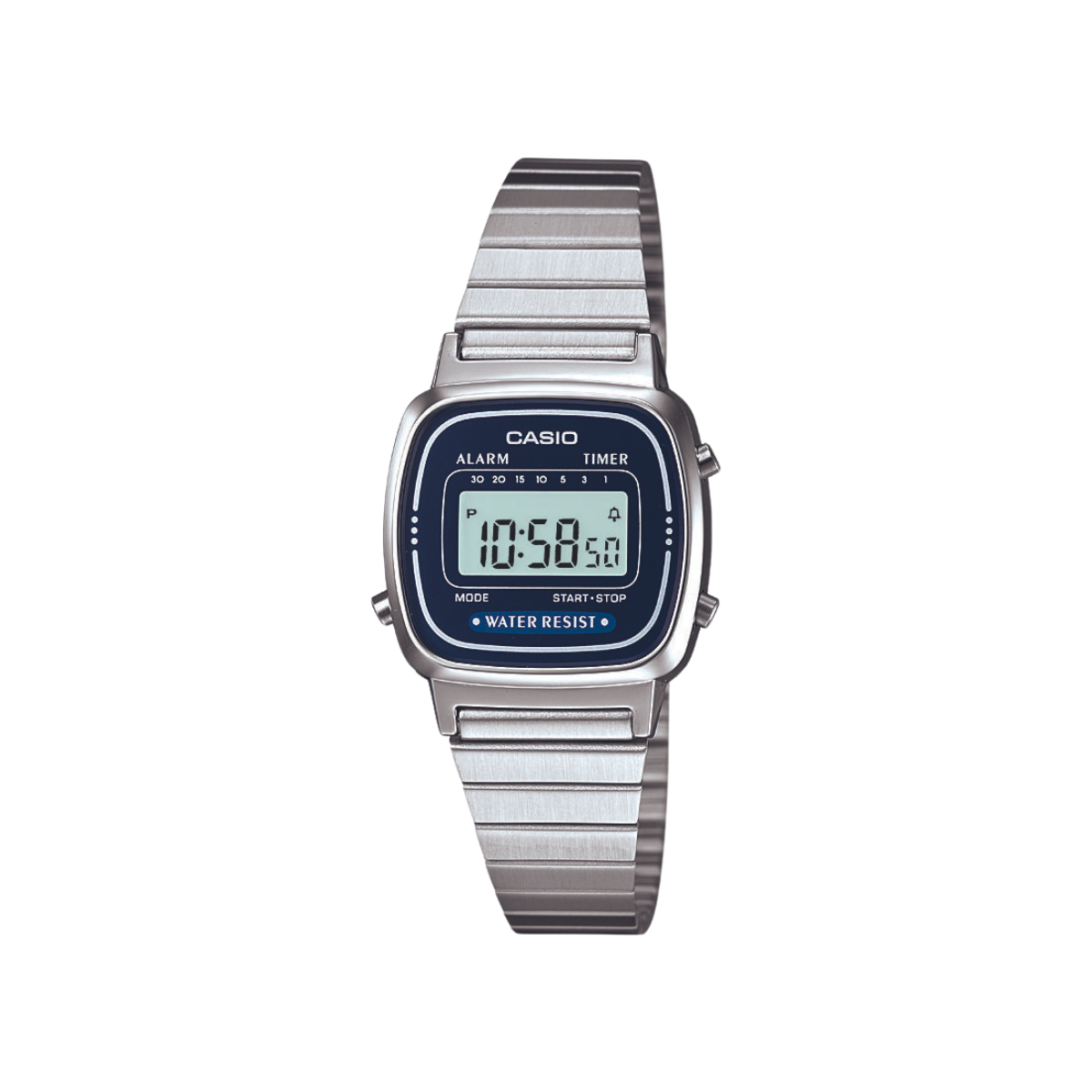 Reloj Digital Vintage Plateado de Mujer