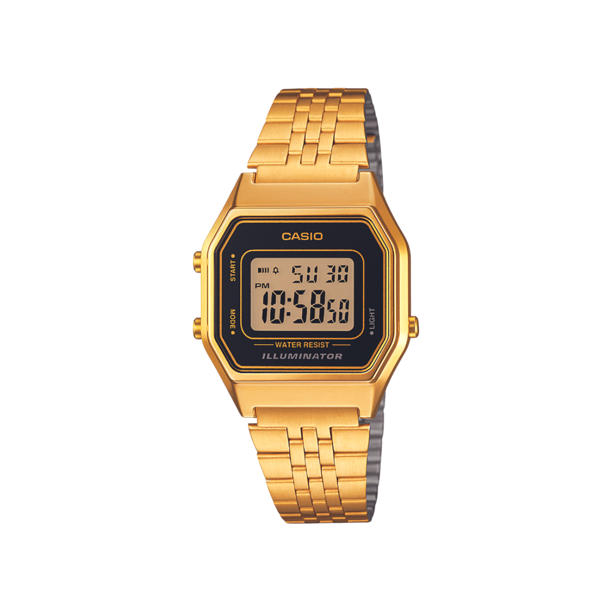 Reloj Digital Illuminator Vintage Dorado de Mujer