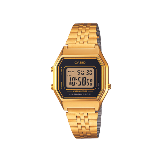 Reloj Digital Illuminator Vintage Dorado de Mujer