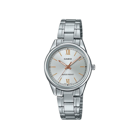 Reloj Análogo Estándar Casual Plateado de Mujer