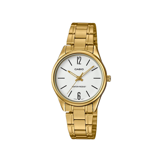 Reloj Análogo Estándar Casual Dorado de Mujer