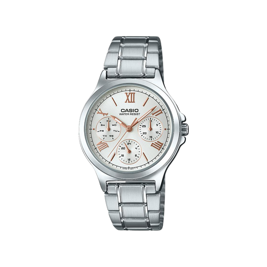 Reloj Análogo Estándar Casual Plateado de Mujer