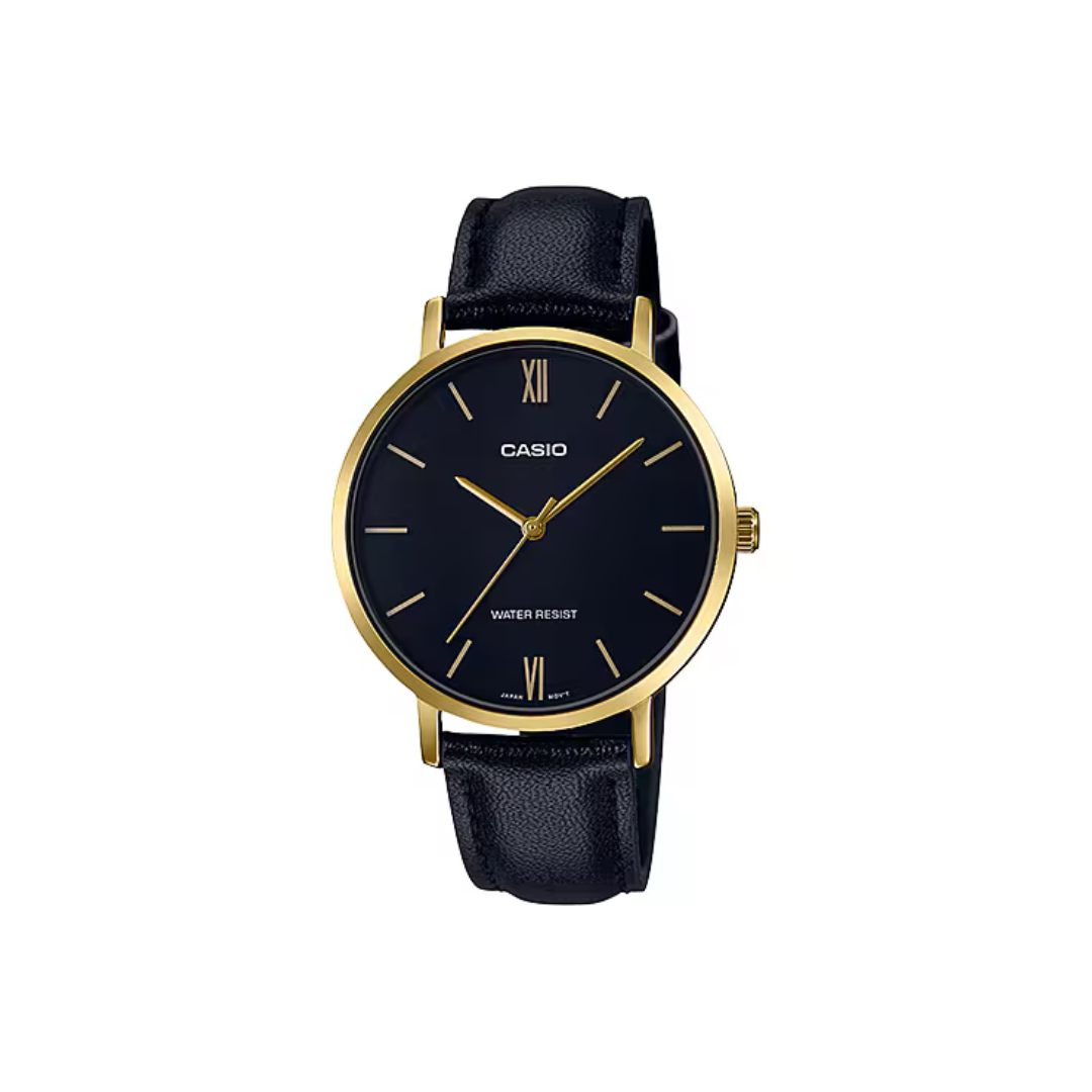 Reloj Análogo Clásico Dorado de Mujer