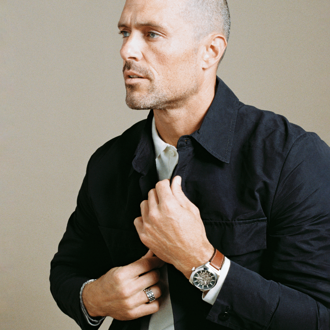 Reloj Análogo Casual Plateado de Hombre