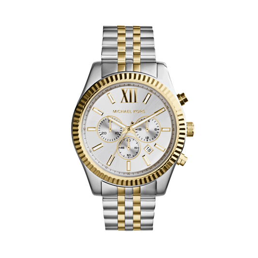 Reloj Análogo Casual con Cronógrafo Plateado de Hombre
