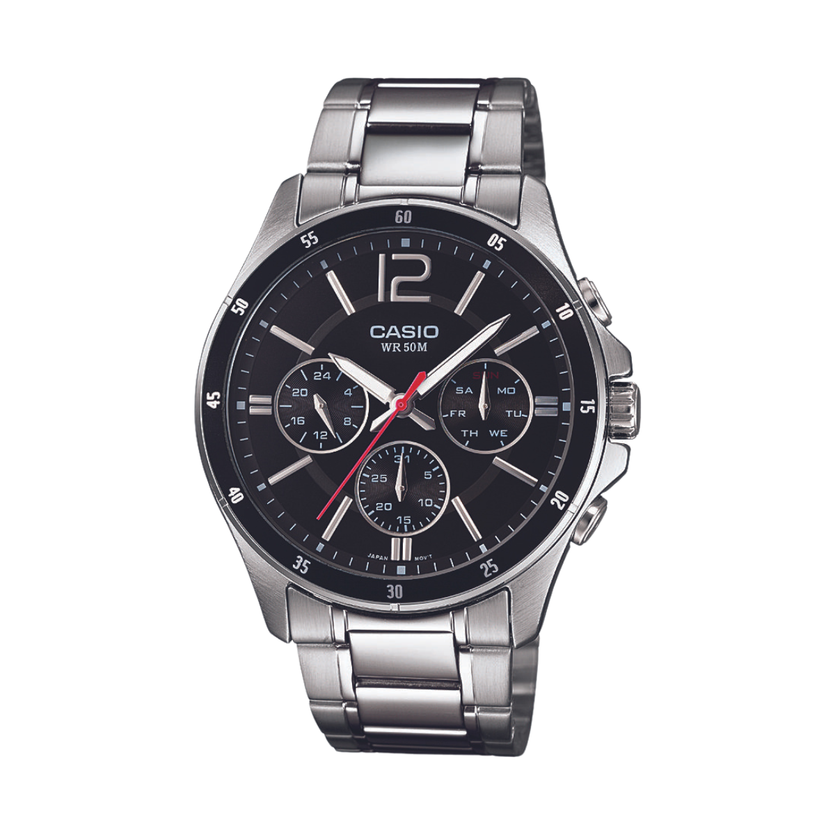 Reloj Análogo Multifunción Casual Plateado de Hombre