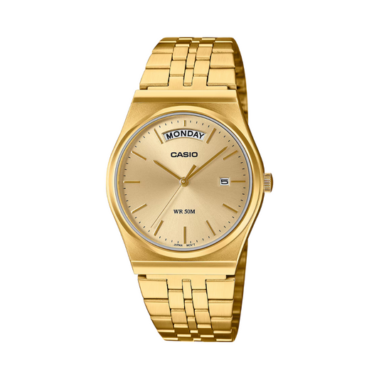Reloj Análogo Clásico Dorado de Hombre