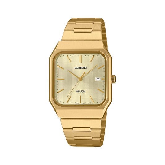 Reloj Análogo Clásico Dorado de Hombre