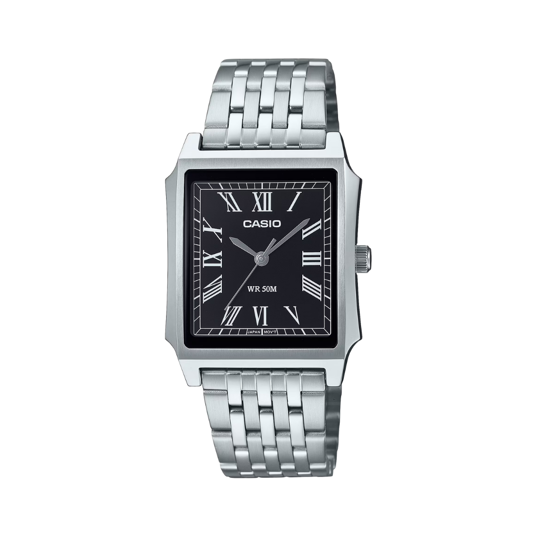 Reloj Análogo Clásico Plateado de Hombre