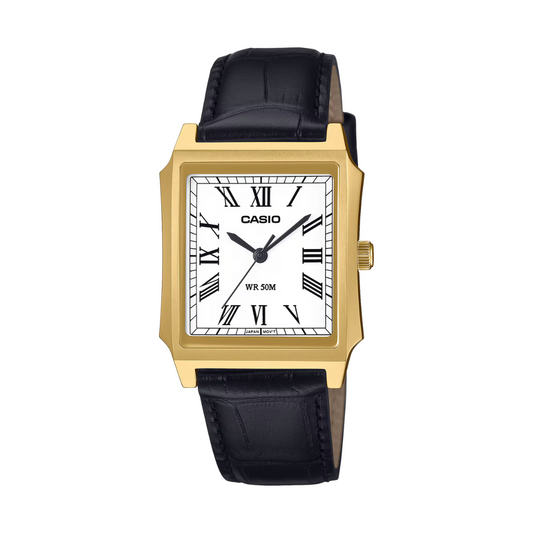 Reloj Análogo Clásico Dorado de Hombre