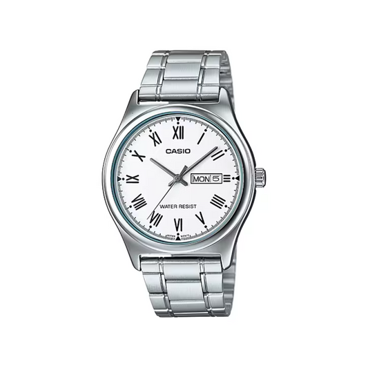 Reloj Análogo Clásico Plateado de Hombre