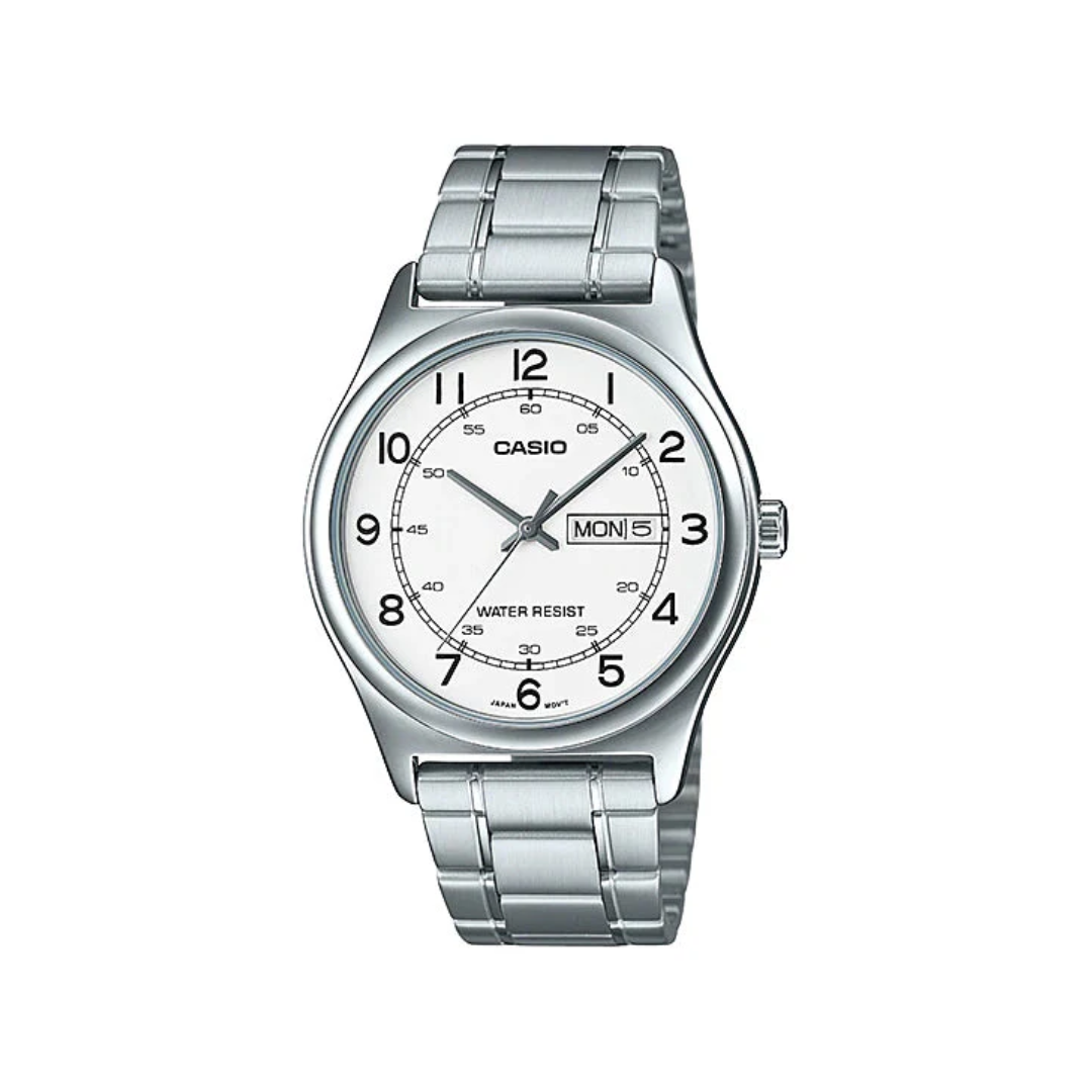 Reloj Análogo Clásico Plateado de Hombre