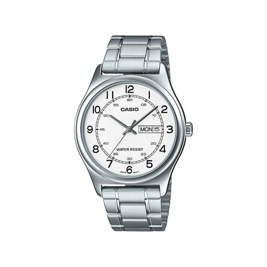 Reloj Análogo Clásico Plateado de Hombre