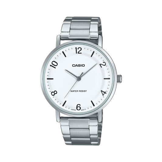 Reloj Análogo Clásico Plateado de Hombre