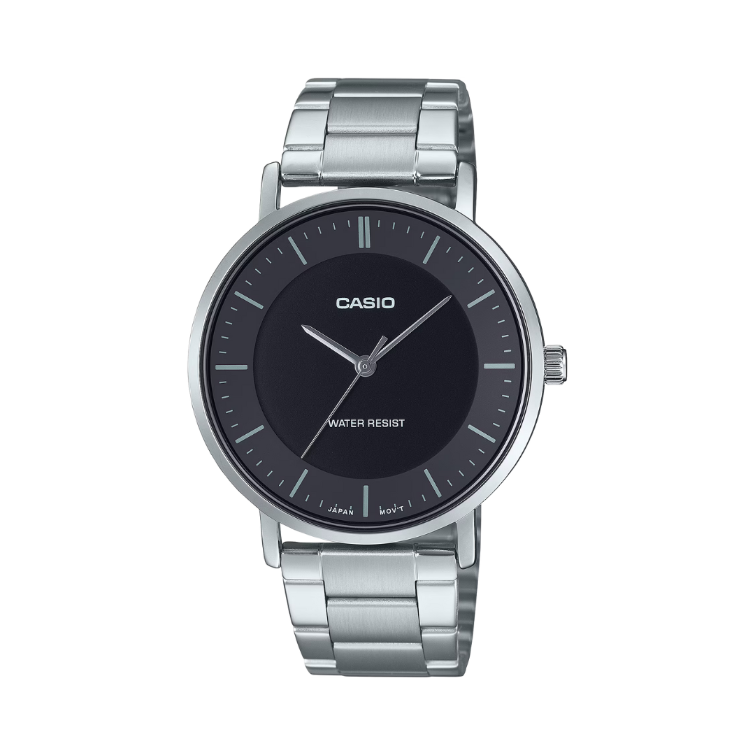 Reloj Análogo Clásico Plateado de Hombre