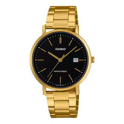 Reloj Análogo Clásico Dorado con Negro de Hombre