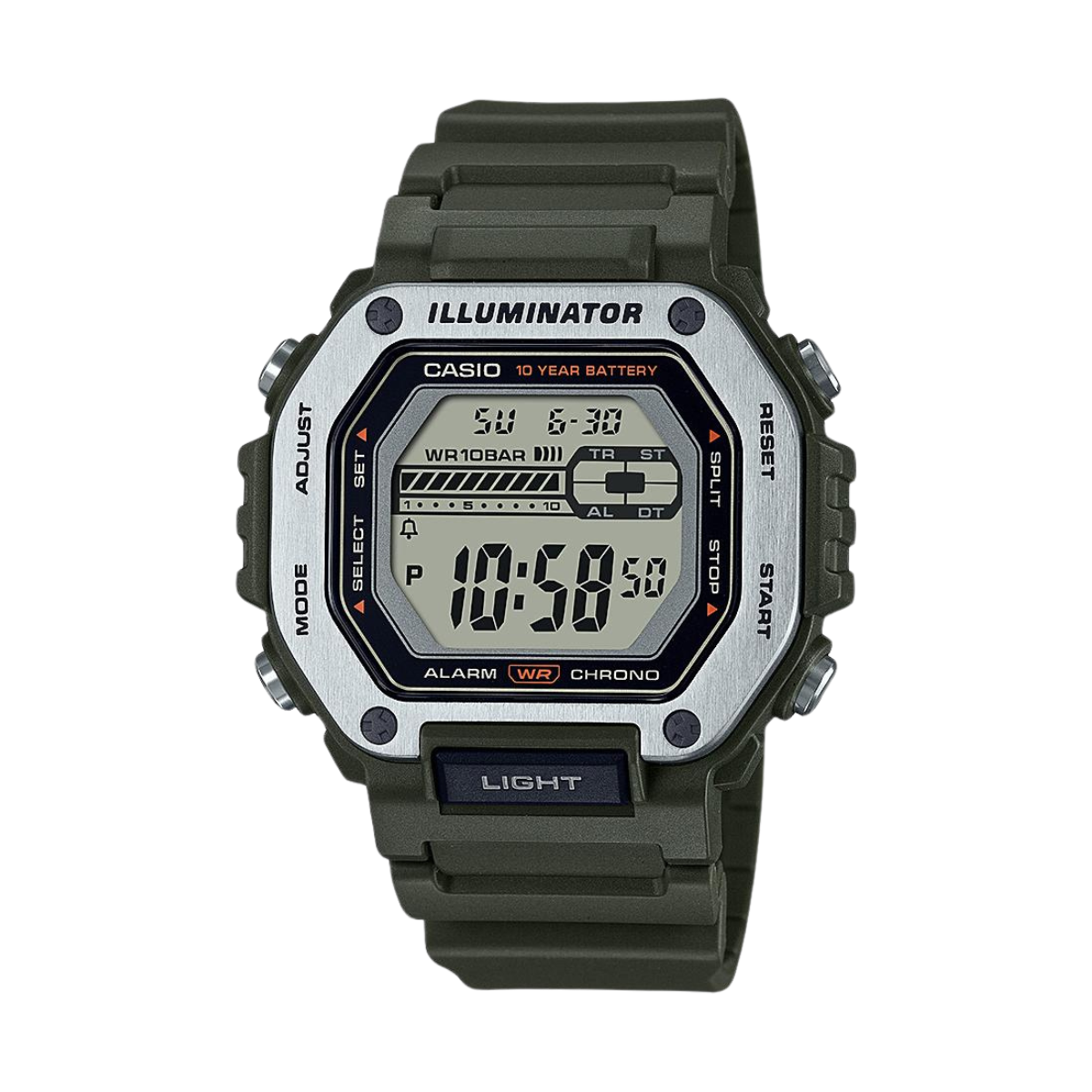 Reloj Digital Illuminator Sport Plateado de Hombre