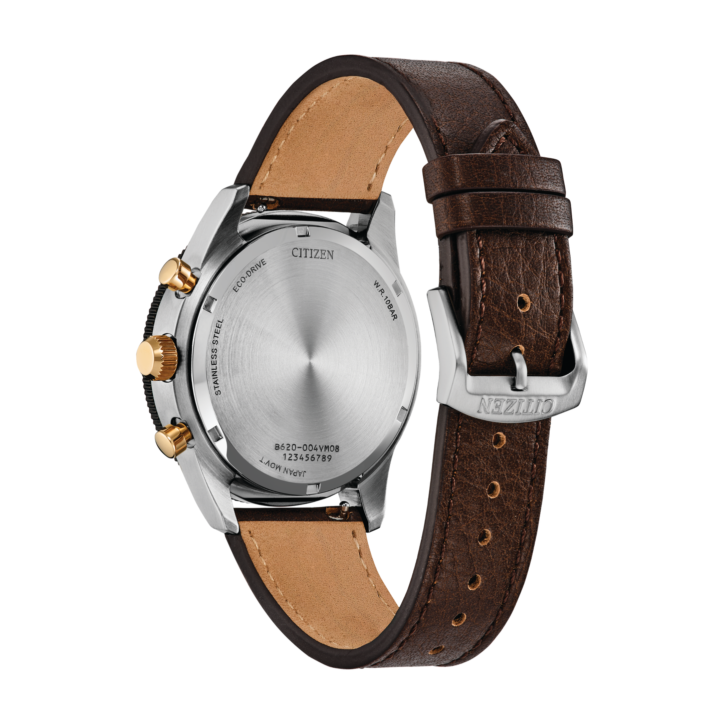 Reloj Análogo Eco-Drive Chrono Plateado de Hombre
