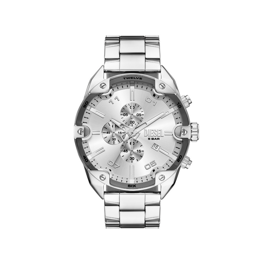 Reloj Análogo con Cronógrafo Casual Plateado de Hombre