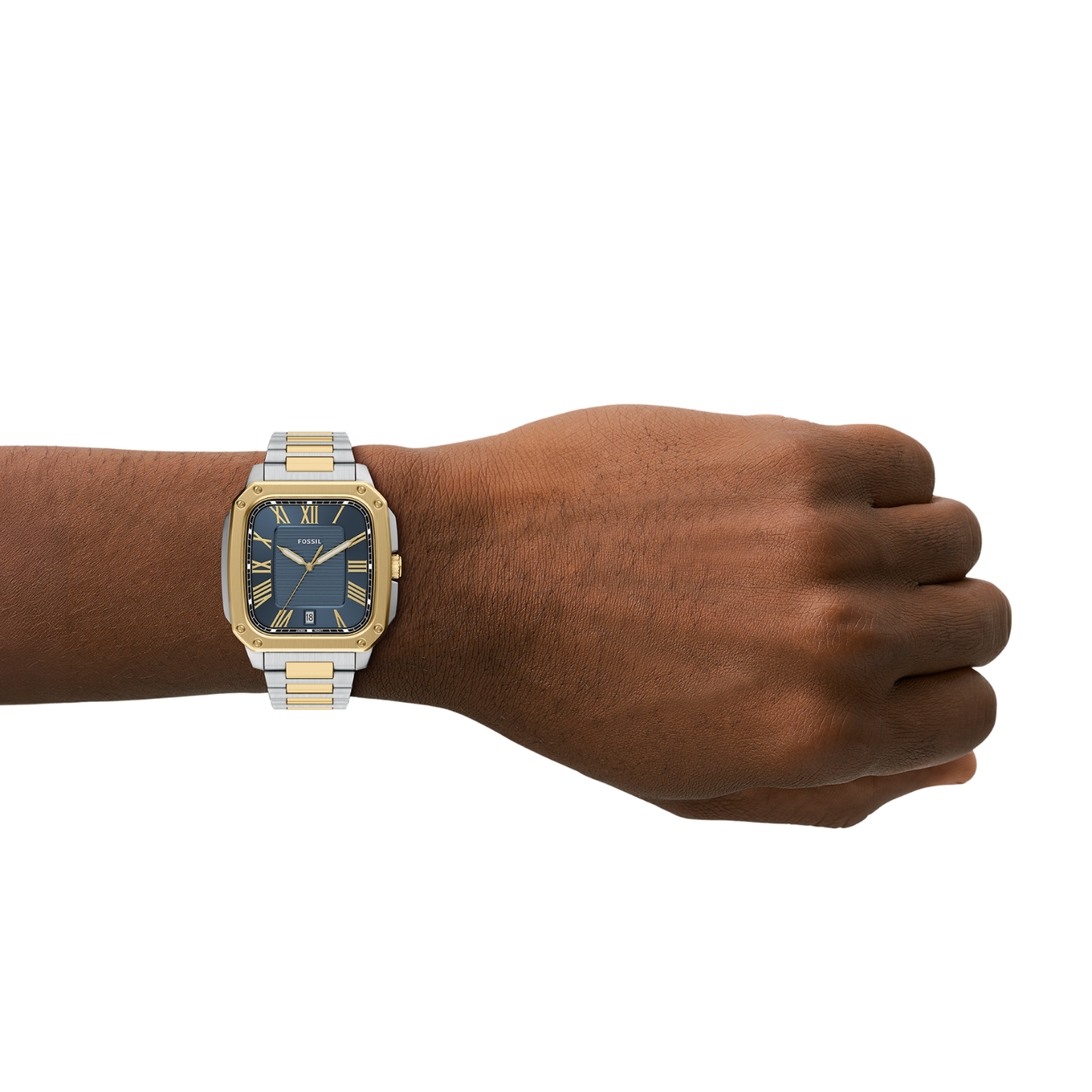 Reloj Análogo Casual Plateado Doble Tono de Hombre