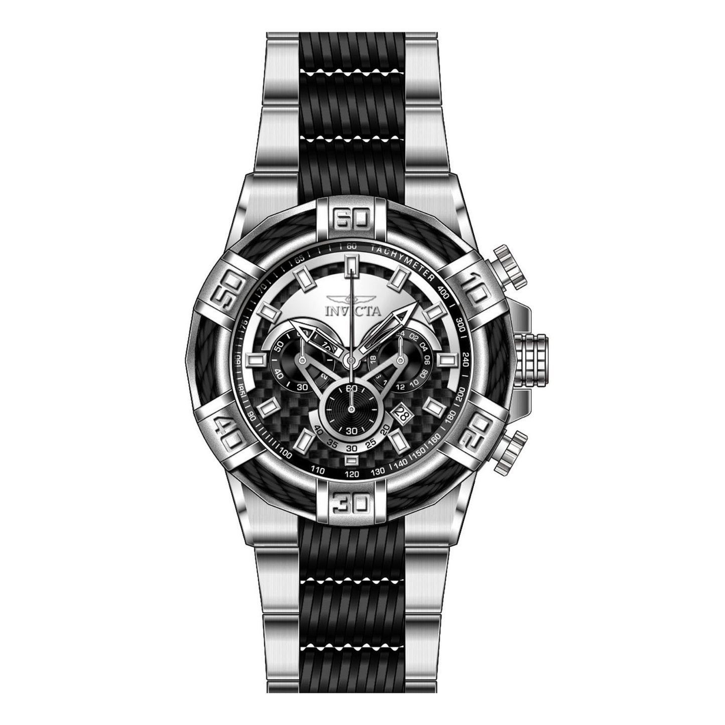 Reloj Análogo Ejecutivo Plateado Doble Tono de Hombre