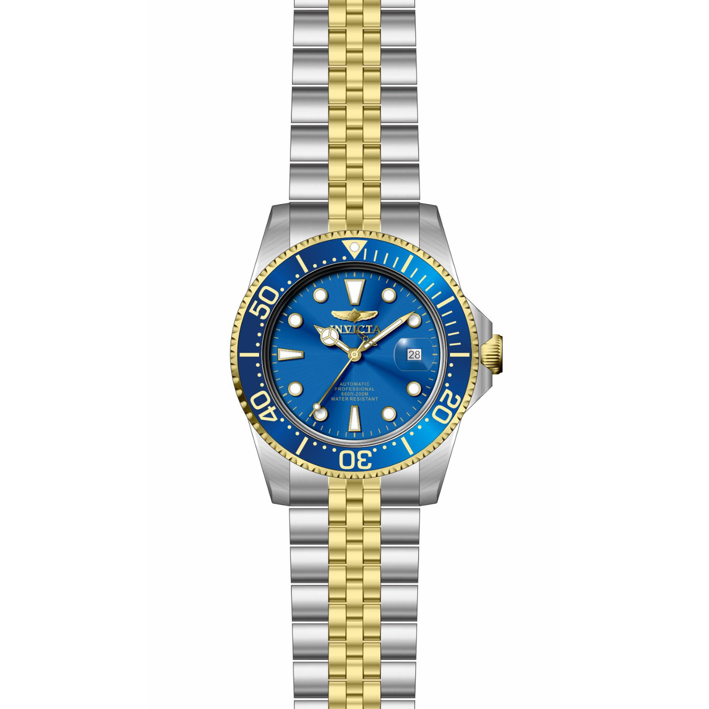 Reloj Análogo Automático Ejecutivo Plateado Doble Tono de Hombre
