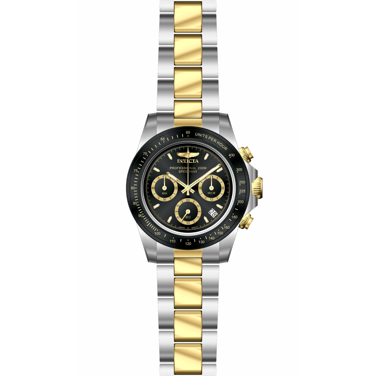 Reloj Análogo Deportivo Plateado Doble Tono de Hombre