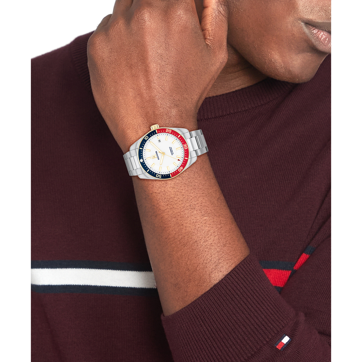 Reloj Análogo Automático Casual Plateado de Hombre
