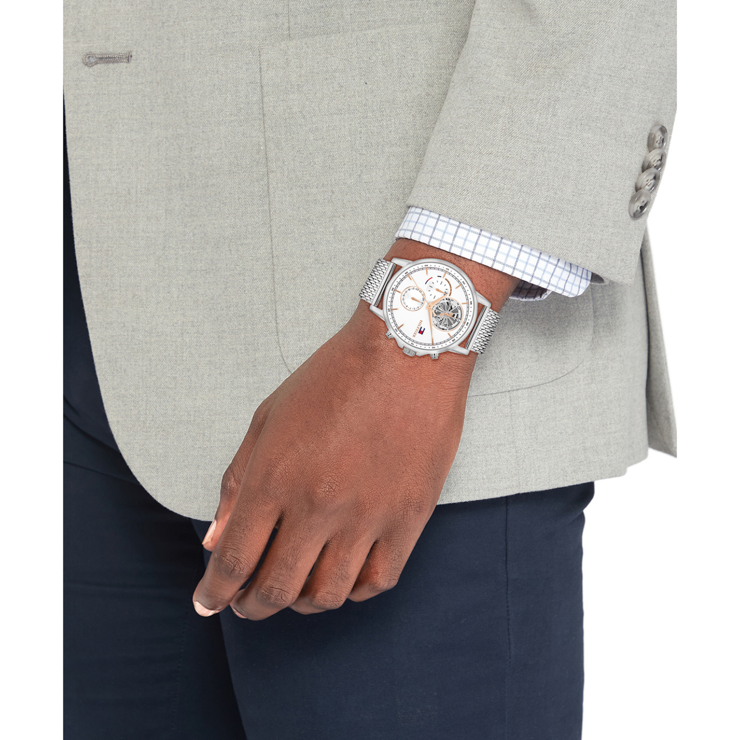 Reloj Análogo Deportivo Plateado de Hombre