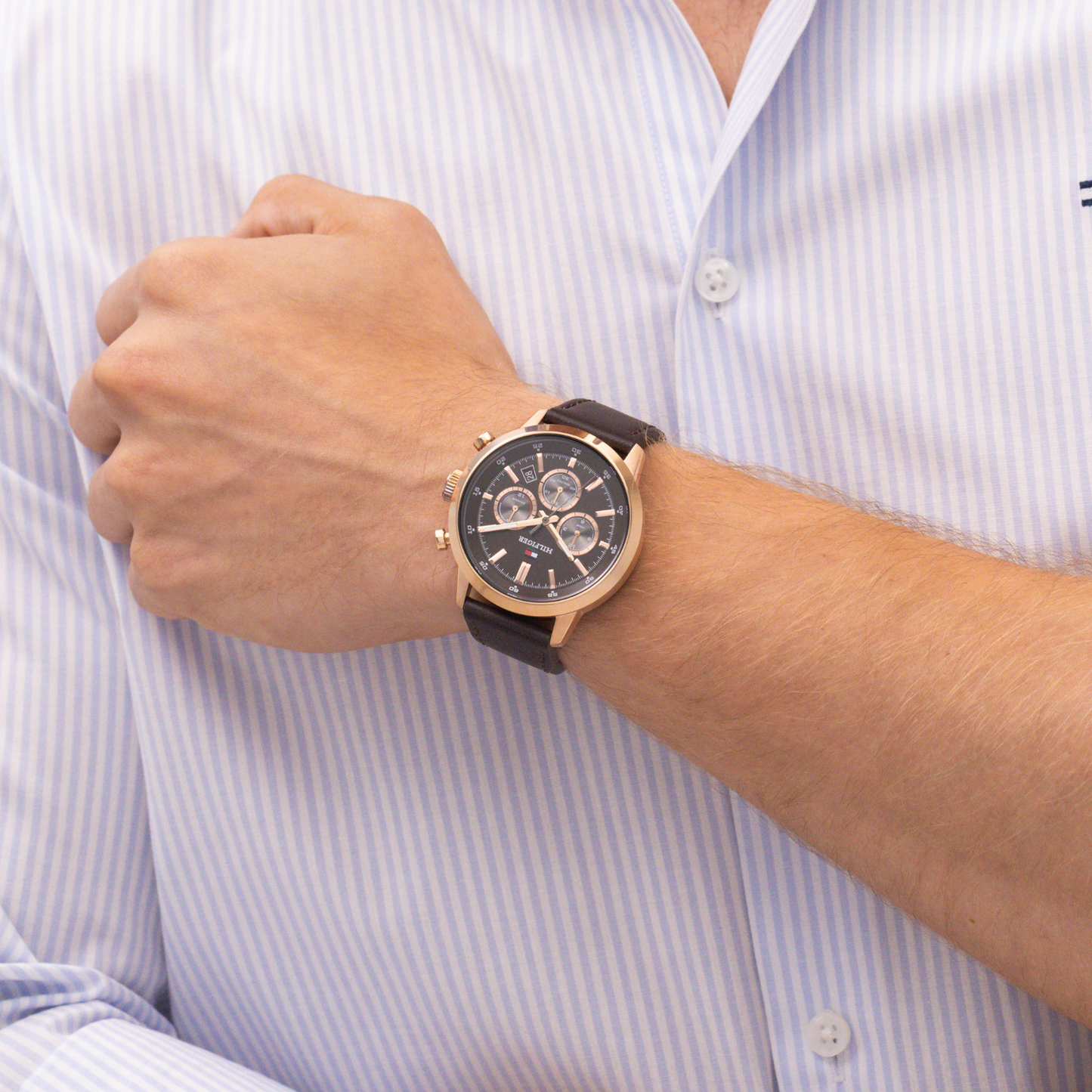Reloj Análogo Casual Oro Rosa de Hombre