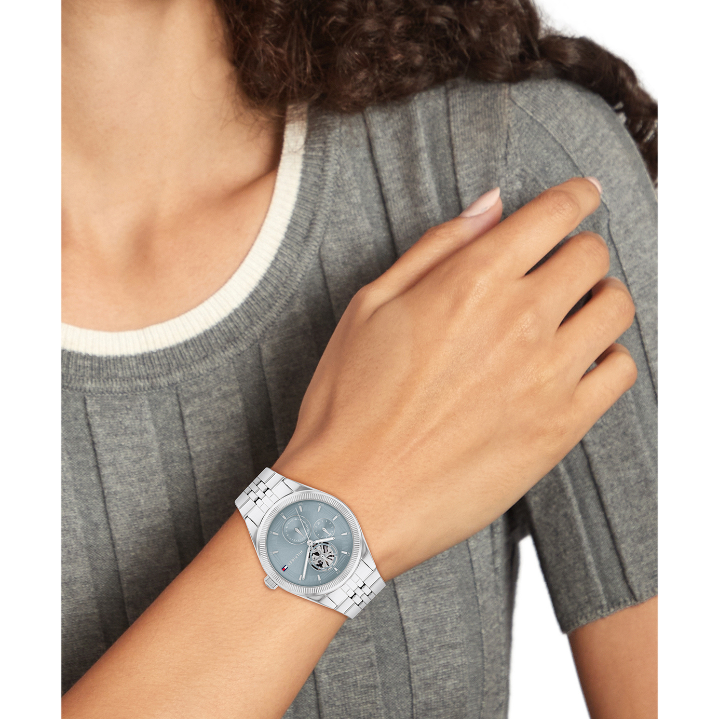 Reloj Análogo Casual Plateado de Mujer