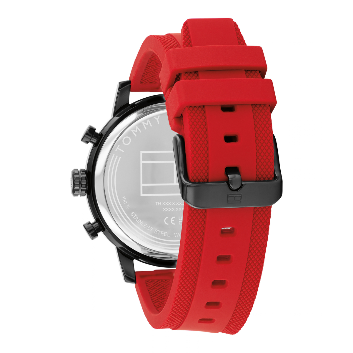 Reloj Análogo Tommy Hilfiger Rocky Cuarzo Negro y Rojo de Hombre